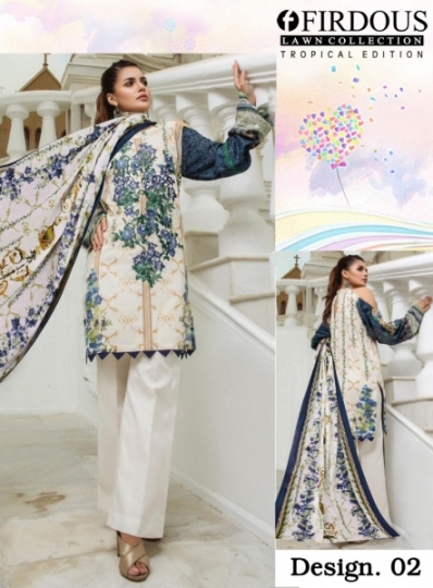 FIRDOUS LAWN COLLECTION TROPICAL EDITION COTTON PAKISTANI SALWAR SUIT WHOLESALE DEALER BEST RATE BY GOSIYA EXPORTS SURAT (3)