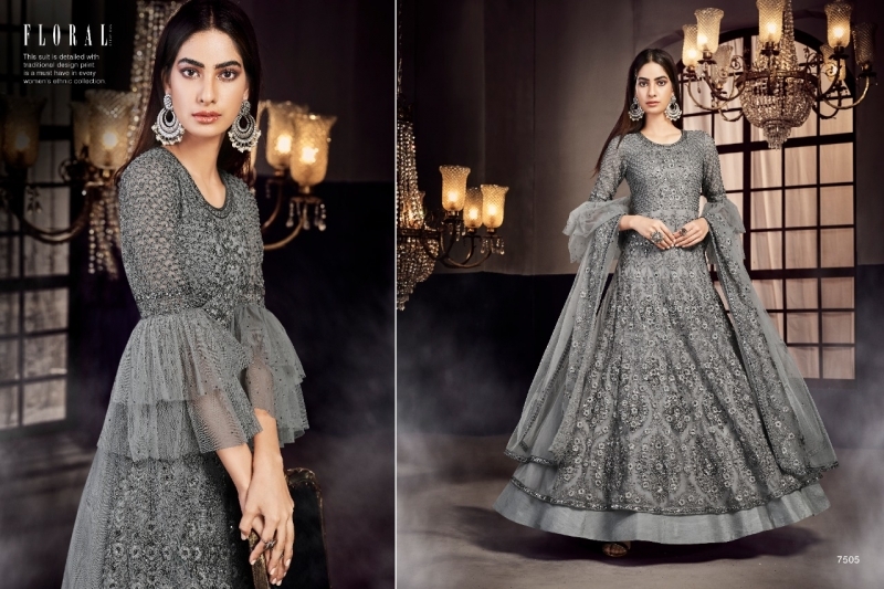 FLORAL ZOHA 7504-7510 SERIES PARTY WEAR SALWAR KAMEEZ  (21)