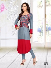 FLYING LADY BY FLOWERY COTTON RAYON KURTI COLLECTION WHOLESALE DEALER BEST RATE BY GOSIYA EXPORTS SURAT (2)