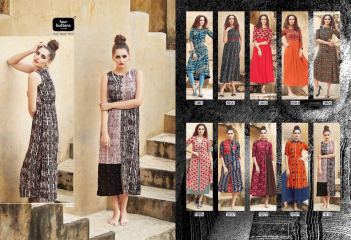 FOUR BUTTONS MIRAGE PRINTED RAYON KURTIS CATALOG WHOLESALE RATE (12)