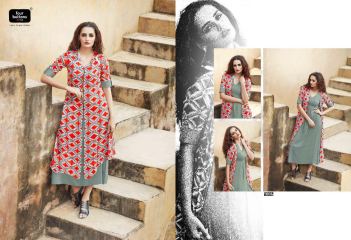 FOUR BUTTONS MIRAGE PRINTED RAYON KURTIS CATALOG WHOLESALE RATE (2)