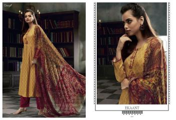 GANGA EKANT COTTON PRINTS WITH EMBROIDERED STRAIGHT PARTY WEAR COLLECTION T (9)