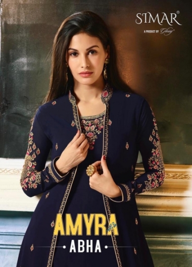 GLOSSY AMYRA ABHA GEORGETTE FABRIC HEAVY GOWN STYLE SALWAR SUIT WHOLESALE DEALER BEST RATE BY GOSIYA EXPORTS SURAT (1)