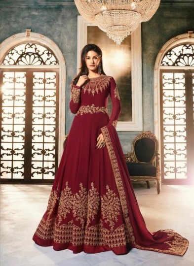 GLOSSY AMYRA ABHA GEORGETTE FABRIC HEAVY GOWN STYLE SALWAR SUIT WHOLESALE DEALER BEST RATE BY GOSIYA EXPORTS SURAT (2)