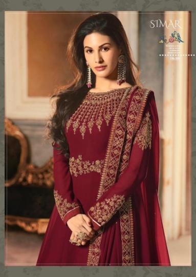 GLOSSY AMYRA ABHA GEORGETTE FABRIC HEAVY GOWN STYLE SALWAR SUIT WHOLESALE DEALER BEST RATE BY GOSIYA EXPORTS SURAT (3)