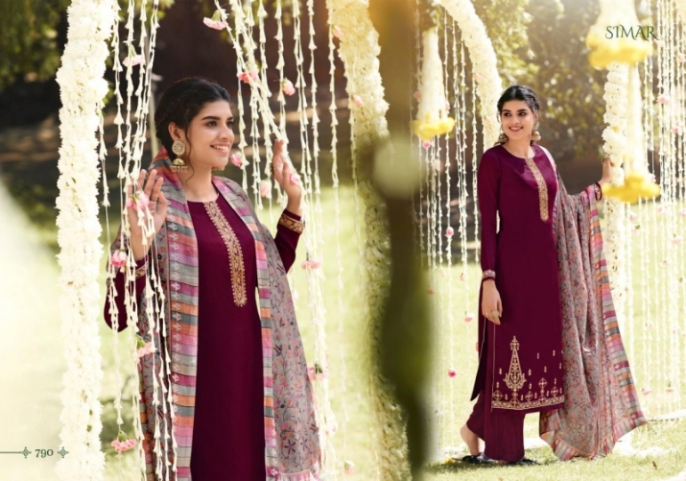 GLOSSY MISTI 783-790 SERIES SILK PASHMINA SALWAR KAMEEZ WHOLESALE DEALER ] (11)