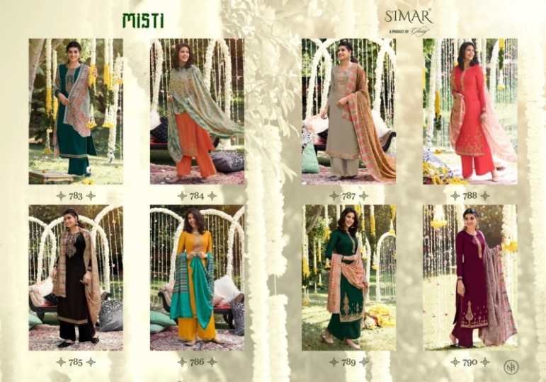 GLOSSY MISTI 783-790 SERIES SILK PASHMINA SALWAR KAMEEZ WHOLESALE DEALER ] (13)