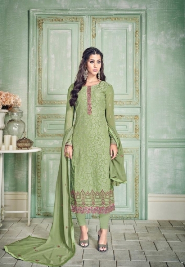 GLOSSY PRESENT INARA 18027-18031 SERIES GEORGETTE FANCY DRESS MATERIAL CATALOGUE WHOLESALE DEALER BEST RATE BY GOS (52)