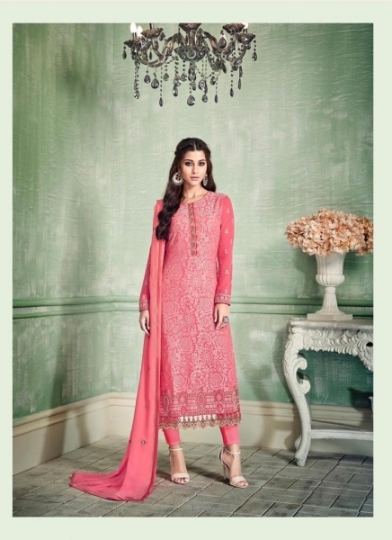 GLOSSY PRESENT INARA 18027-18031 SERIES GEORGETTE FANCY DRESS MATERIAL CATALOGUE WHOLESALE DEALER BEST RATE BY GOS (53)