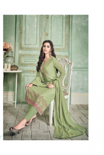 GLOSSY PRESENT INARA 18027-18031 SERIES GEORGETTE FANCY DRESS MATERIAL CATALOGUE WHOLESALE DEALER BEST RATE BY GOS (54)