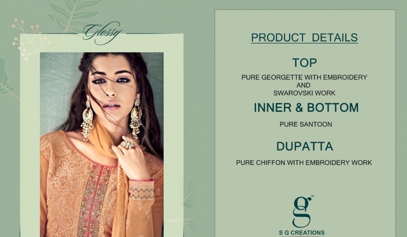 GLOSSY PRESENT INARA 18027-18031 SERIES GEORGETTE FANCY DRESS MATERIAL CATALOGUE WHOLESALE DEALER BEST RATE BY GOS (63)