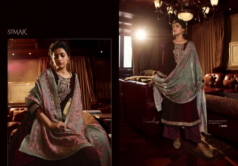 GLOSSY SIMAR VELVET EMBROIDERY SALWAR KAMEEZ  (8)