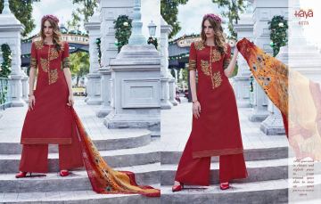 HAYA BY AURAH FINE COTTON WITH EMBROIDERED SALAR KAMEEZ WHOLESALE BEST RATE SURAT (5)