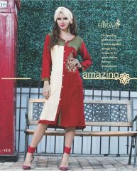 HIRWA COLORS RAYON EMBROIDERED KURTIS WHOLESALE SUPPLIER AT SURAT BEST RATE BY GOSIYA EXPORTS SURAT