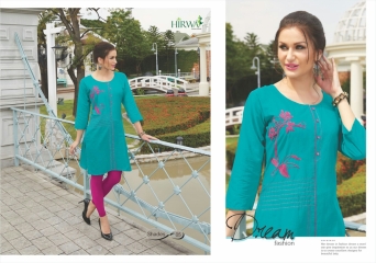 HIRWA SHADES COTTON SLUB PARTY WEAR KURTIS WHOLESALE BEST RATE BY GOSIYA EXPORTS SURAT (15)