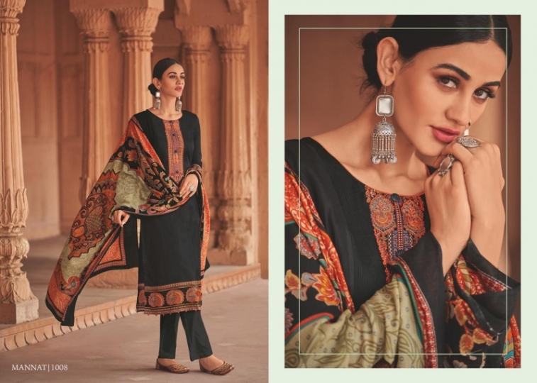 HOUSE OF LAWN MANNAT JAM SATIN WITH EMBROIDERY WORK KARACHI SUIT WHOLESALE DEALER BEST RATE BY GOSIYA EXPORTS SURAT (10)