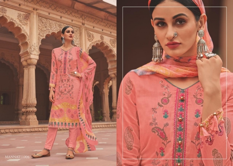 HOUSE OF LAWN MANNAT JAM SATIN WITH EMBROIDERY WORK KARACHI SUIT WHOLESALE DEALER BEST RATE BY GOSIYA EXPORTS SURAT (4)