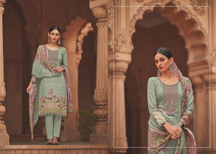 HOUSE OF LAWN MANNAT JAM SATIN WITH EMBROIDERY WORK KARACHI SUIT WHOLESALE DEALER BEST RATE BY GOSIYA EXPORTS SURAT (7)
