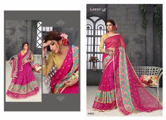IFESTYLE FLORA COTTON FLORAL WORK COTTON WHOLESALE BEST RATE SAREE IN BY GOSIYA EXPORTS SURAT (2)