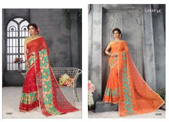 IFESTYLE FLORA COTTON FLORAL WORK COTTON WHOLESALE BEST RATE SAREE IN BY GOSIYA EXPORTS SURAT (7)