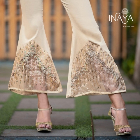   INAYA BY LIBAS STUDIOS PRESENTS DESIGNER BELL PANTS PURE COTTON FABRIC PANT WHOLESALE DEALER BEST RATE BY GOSIYA EXPORTS SURAT (2)