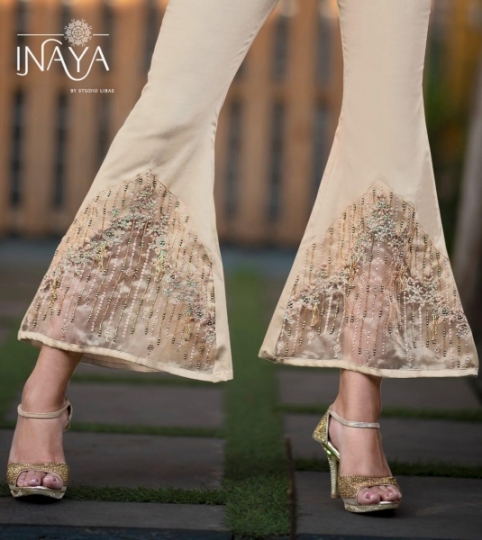   INAYA BY LIBAS STUDIOS PRESENTS DESIGNER BELL PANTS PURE COTTON FABRIC PANT WHOLESALE DEALER BEST RATE BY GOSIYA EXPORTS SURAT (7)