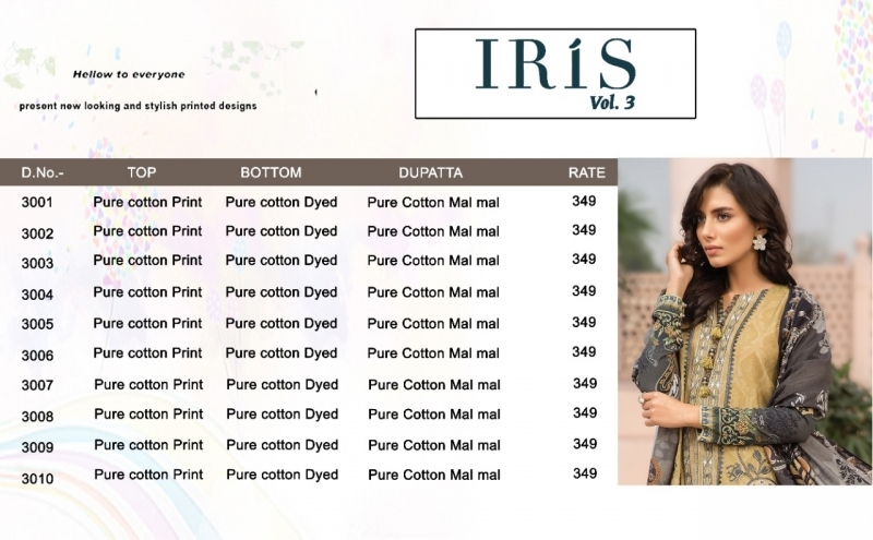 IRIS VOL 3 COTTON FABRIC WITH PRINTS WORK SALWAT SUIT KARACHI PRINTS WHOLESALE DEALER BEST  RATE BY GOSIYA EXPORTS SURAT (7)