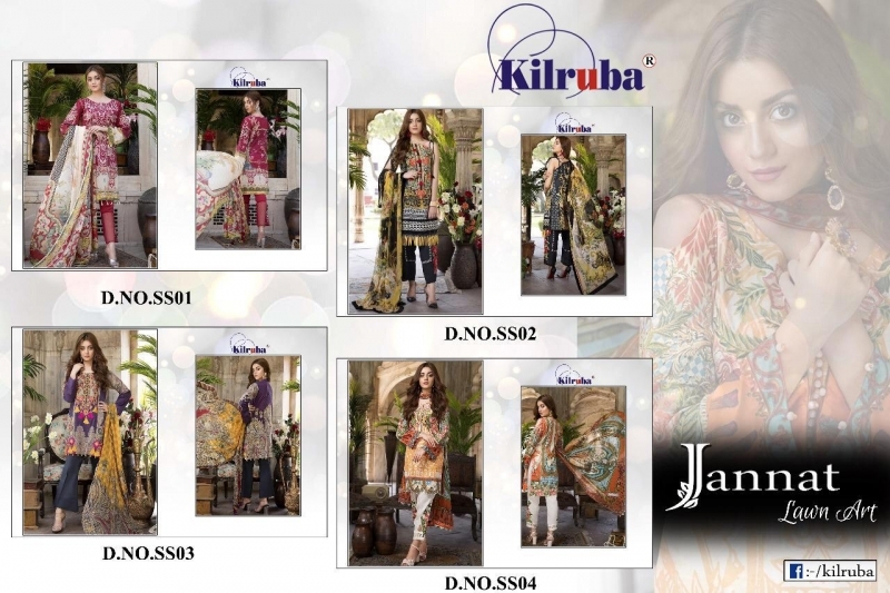 JANNAT LAWN ART BY KILRUBA CAMBRIC COTTON PAKISTANI SUITS DESIGNS WHOLESALE DEALER BEST RATE BY GOSIYA EXPORTS SURAT (1)