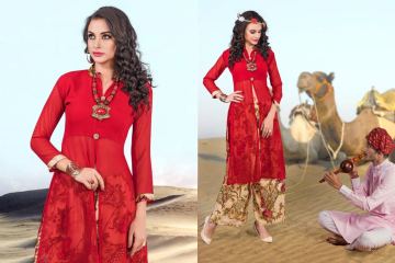 JUGANI STICHED GEORGETTE KURTI & PLAZOO COLLECTION WHOLESALE DEALER BEST RATE BY GOSIYA EXPORTS SURAT (12)