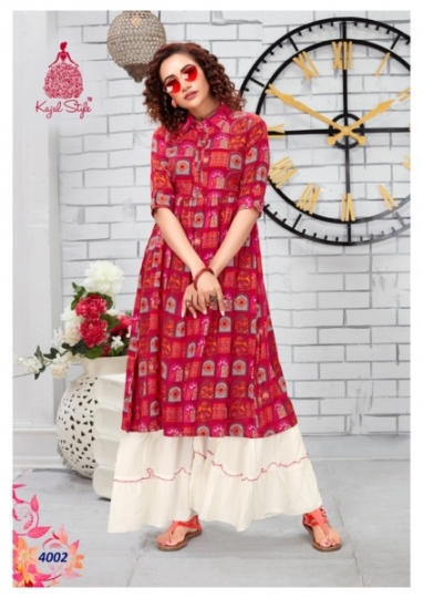 KAJAL STYLE F LABEL VOL 4 KURTI PLAZO PAINT SHARARA COMBO WHOLESALE  DEALER BEST RATE BY GOSIYA EXPORTS SURAT (13)