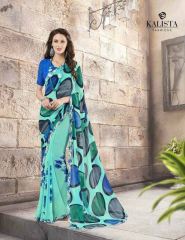KALISTA FASHION LILY VOL 1 GEORGETTE PRINTS SAREES WHOLSALER BEST RATE BY GOSIYA EXPORTS