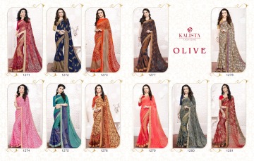 Kalista olive designer printed sarees catalog WHOLESALE BEST RATE BY GOSIYA EXPORTS (17)