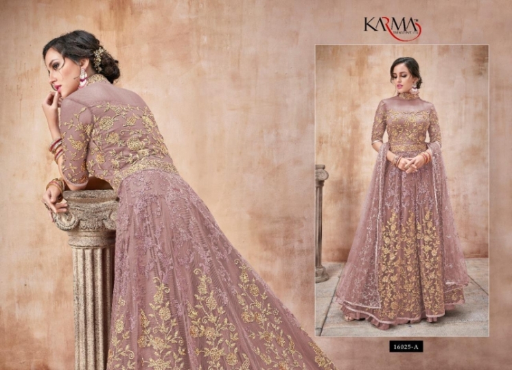 KARMA 16025 COLOURS DESIGNER HEAVY GOWN COLLECTION WHOLESELLER DEALER BEST RATE BY GOSIYA EXPORTS SURAT (4)