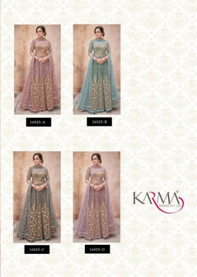 KARMA 16025 COLOURS DESIGNER HEAVY GOWN COLLECTION WHOLESELLER DEALER BEST RATE BY GOSIYA EXPORTS SURAT (6)