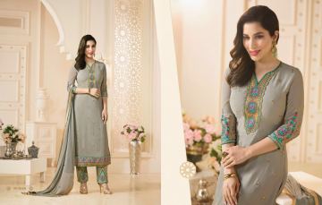 KARMA MAHIRA VOL 2 GEORGETTE EMBROIDERED STRAIGHT PARTY WEAR SUITS WHOLESALE BEST RATE BY GOSIYA EXPORTS SURAT (6)