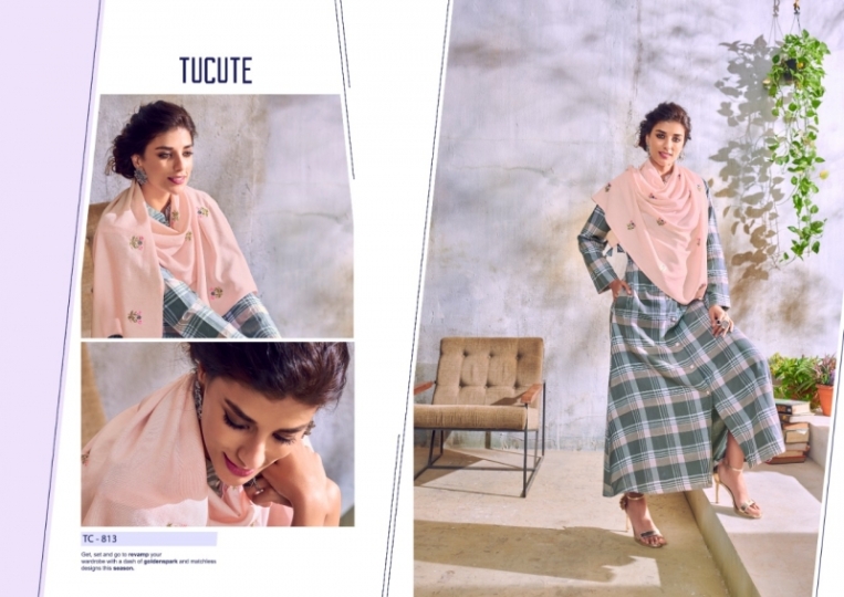 KARMA TUCUTE 810-815 SERIES HANDLOOM TOP WITH RAYON SCARF COLLECTION WHOLESALE DEALER BEST RATE BY GOSIYA EXPORTS SURAT (4)