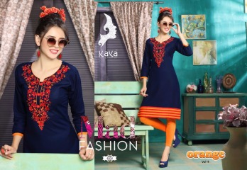 KAYA BY ORANGE VOL 4 FANCY RAYON CASUAL WEAR KURTI COLLECTION WHOLESALE SURAT BEST RATE BY GOSIYA EXPORTS (4)