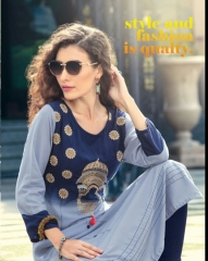 KAYA CASIO CATALOG RAYON EMBROIDERED WORKS PARTY WEAR KURTIS WHOLESALE SUPPLIER BEST RATE BY GOSIYA EXPORTS SURAT