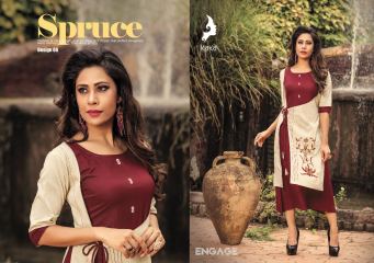 KAYA ENGAGE RAYON SLUB SILK KURTI WHOLESALER BEST RATE BY GOSIYA EXPORTS SURAT (6)