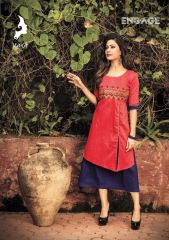 KAYA ENGAGE RAYON SLUB SILK KURTI WHOLESALER BEST RATE BY GOSIYA EXPORTS SURAT