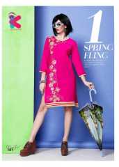 KERSOM DEEAM GIRL RAYON WITH WORK DESIGNER KURTI CATALOG WHOLESALE BEST RATE BY GOSIYA EXPORTS