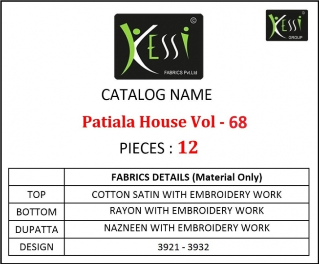 KESSI PATIYALA HOUSE VOL 68 COTTON FABRIC UNSTITCHED  (12)
