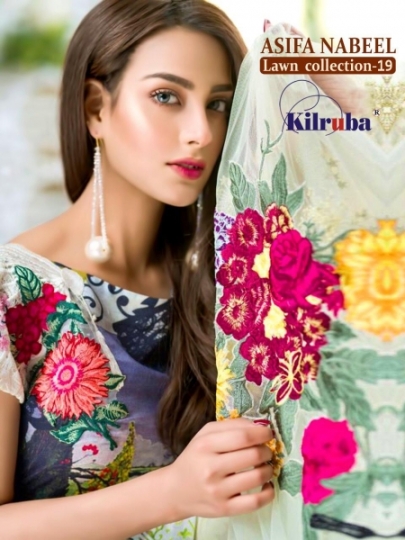 KILRUBA ASIFA NABEEL LAWN COLLECTION 19 COTTON PAKISTANI CONCEPT OF SUITS WHOLESALE DEALER BEST RATE BY GOSIYA EXPORTS SURAT (1)