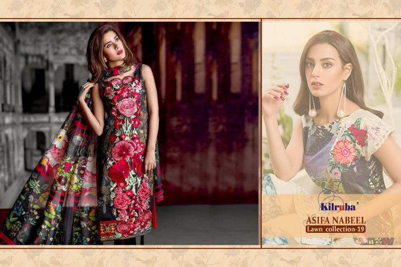 KILRUBA ASIFA NABEEL LAWN COLLECTION 19 COTTON PAKISTANI CONCEPT OF SUITS WHOLESALE DEALER BEST RATE BY GOSIYA EXPORTS SURAT (8)