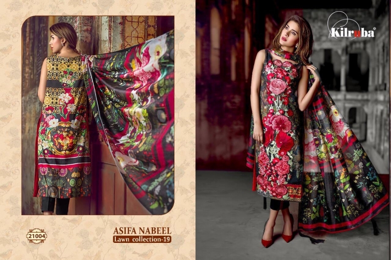 KILRUBA ASIFA NABEEL LAWN COLLECTION 19 COTTON PAKISTANI CONCEPT OF SUITS WHOLESALE DEALER BEST RATE BY GOSIYA EXPORTS SURAT (9)
