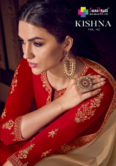 KISHANA VOL 2 BY SANSKRUTI JAM SILK WITH EMBROIDERY SALWAR KAMEEZ WHOLESALE DEALER BEST RATE BY GOSIYA EXPORTS SURAT (12)