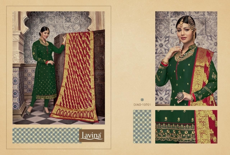 LAVINA VOL.107 FESTIVE WEAR HEAVY WORK DRESS MATERIAL  (2)