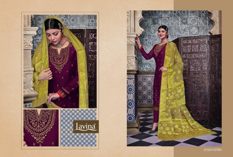 LAVINA VOL.107 FESTIVE WEAR HEAVY WORK DRESS MATERIAL  (5)