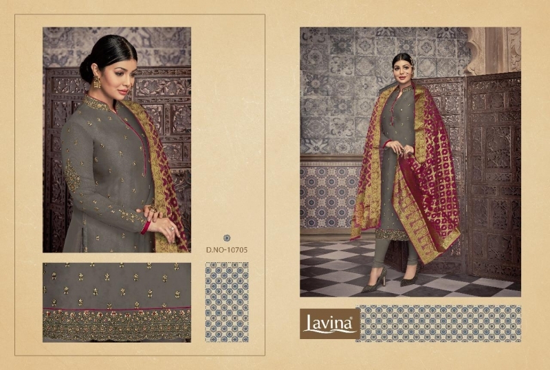 LAVINA VOL.107 FESTIVE WEAR HEAVY WORK DRESS MATERIAL  (6)