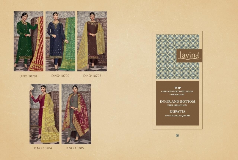 LAVINA VOL.107 FESTIVE WEAR HEAVY WORK DRESS MATERIAL  (7)